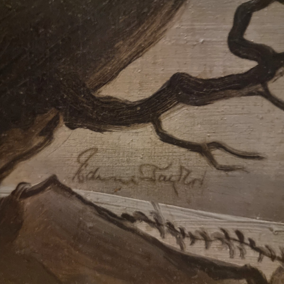 Italian Landscape In Grisaille – 18th Century Oil On Wooden Panel-photo-3