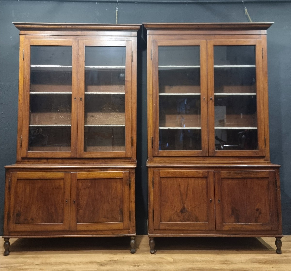 Pair Of Walnut Bookcase Sideboards 1840 High Quality-photo-2