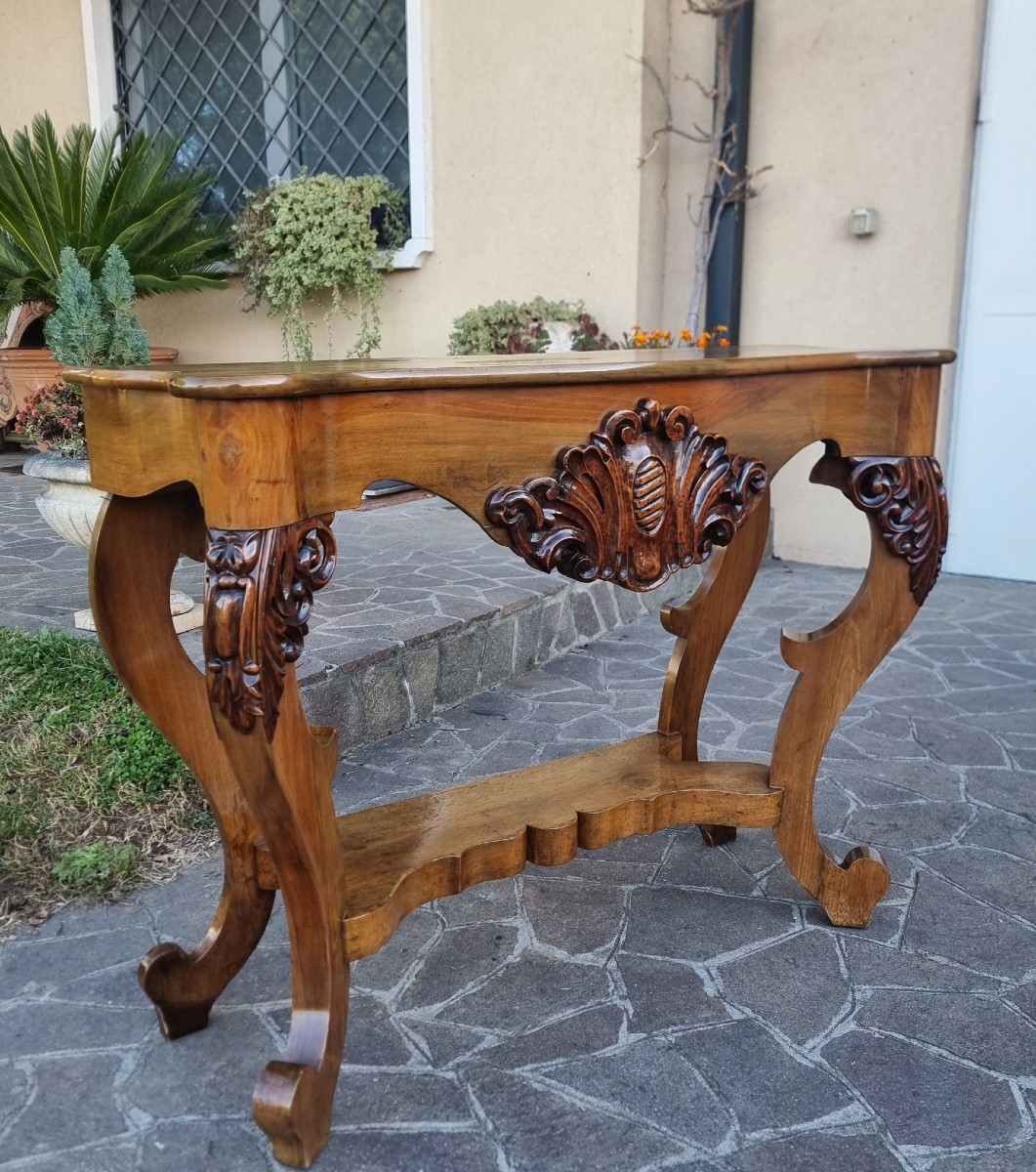 Console en noyer du XIXᵉ siècle – Toscane-photo-3