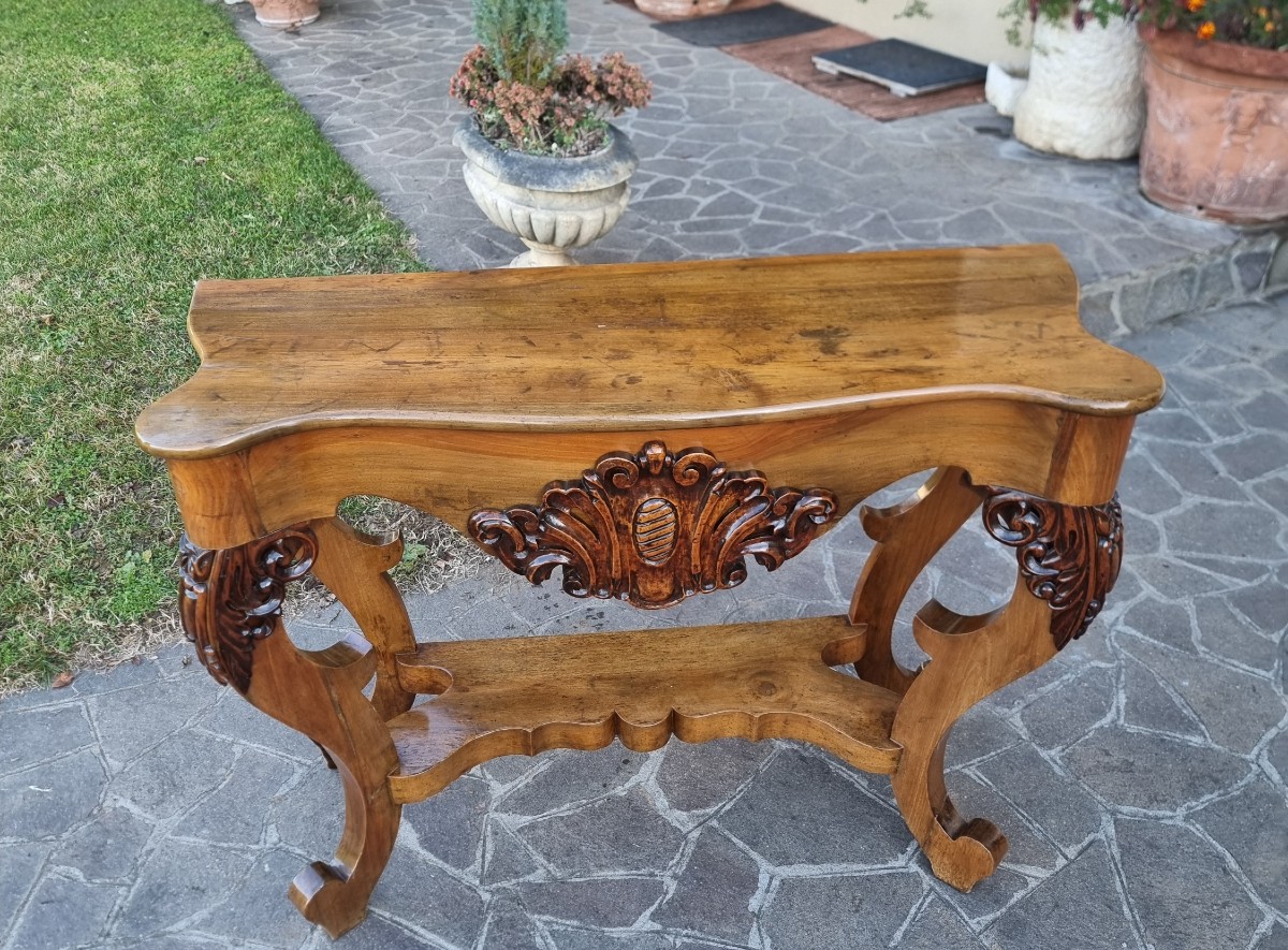 Console en noyer du XIXᵉ siècle – Toscane-photo-4