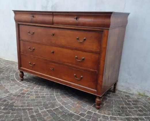 Commode en cerisier du XIXème siècle Charles X-photo-2