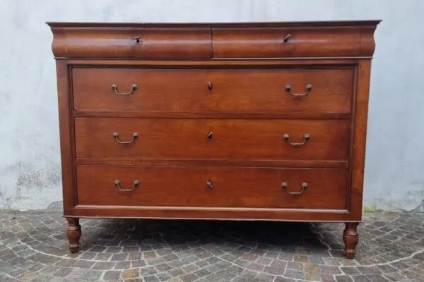 Commode en cerisier du XIXème siècle Charles X-photo-3