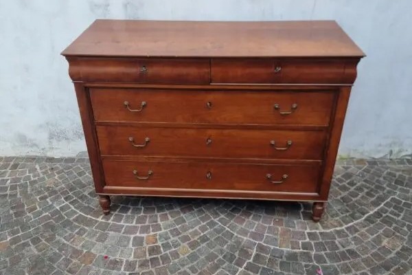 Commode en cerisier du XIXème siècle Charles X-photo-1