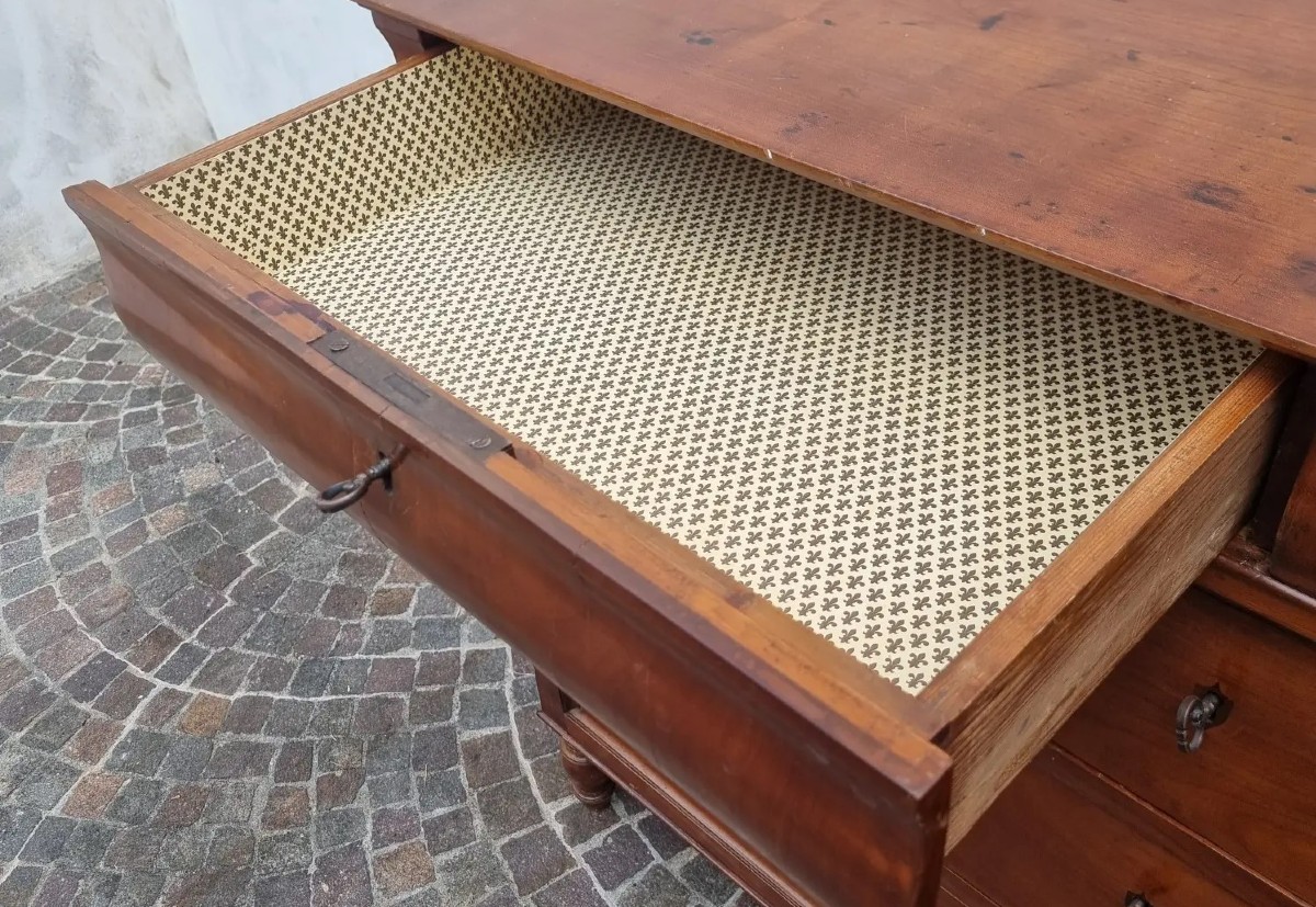 Commode en cerisier du XIXème siècle Charles X-photo-3