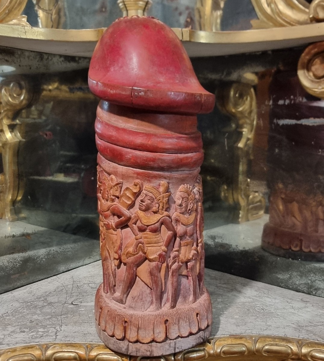 Balinese Carved Wood Phallic Sculpture 1920-photo-2