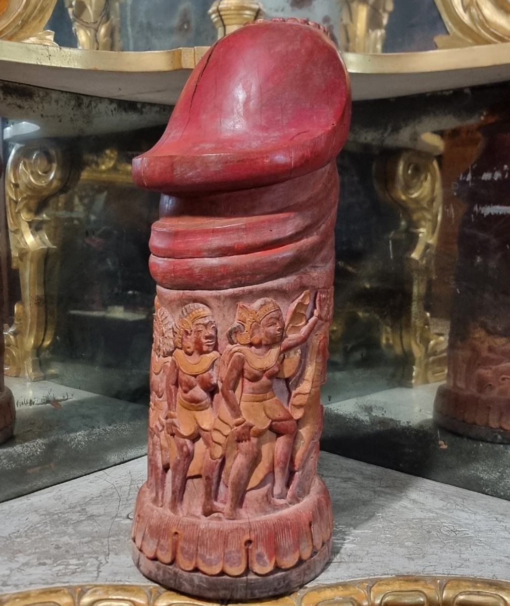Balinese Carved Wood Phallic Sculpture 1920-photo-3