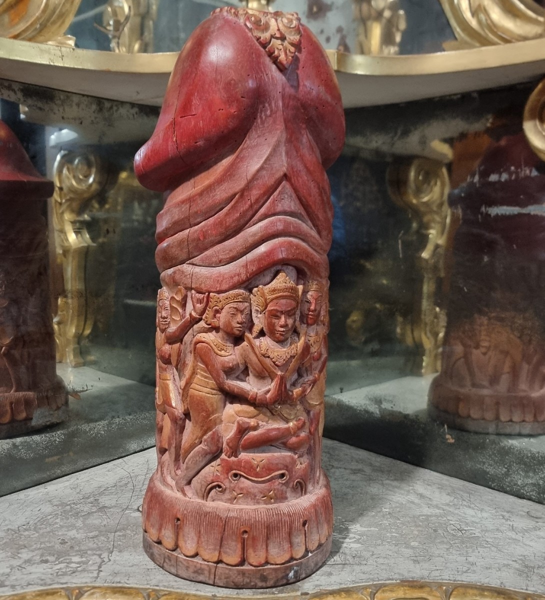 Balinese Carved Wood Phallic Sculpture 1920-photo-1