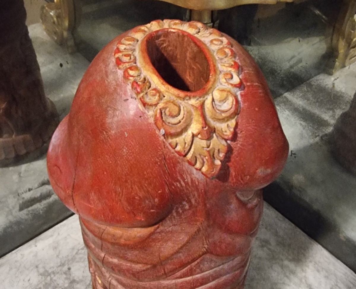 Balinese Carved Wood Phallic Sculpture 1920-photo-4