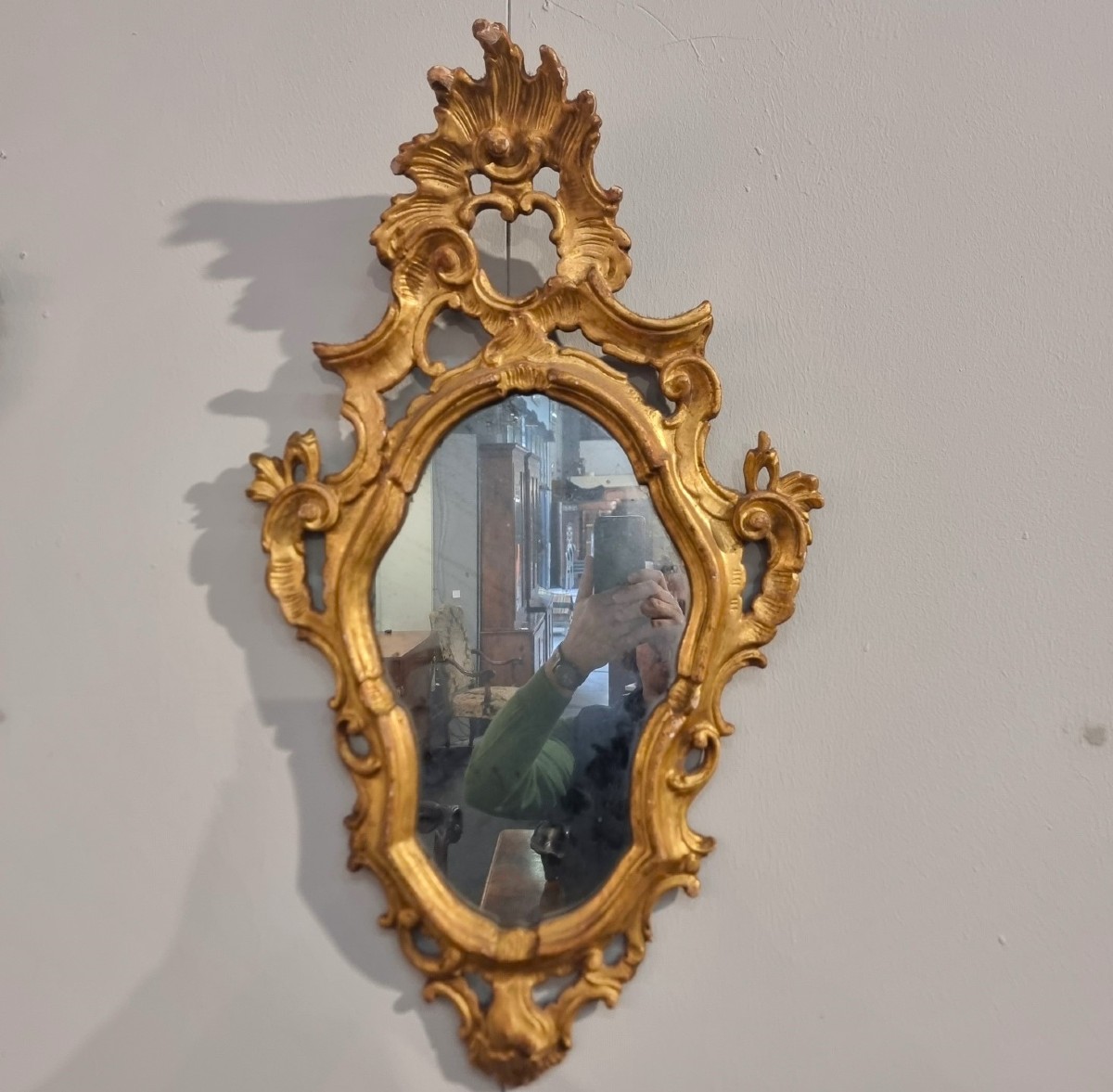 Paire de miroirs dorés vénitiens du XIXe siècle-photo-2