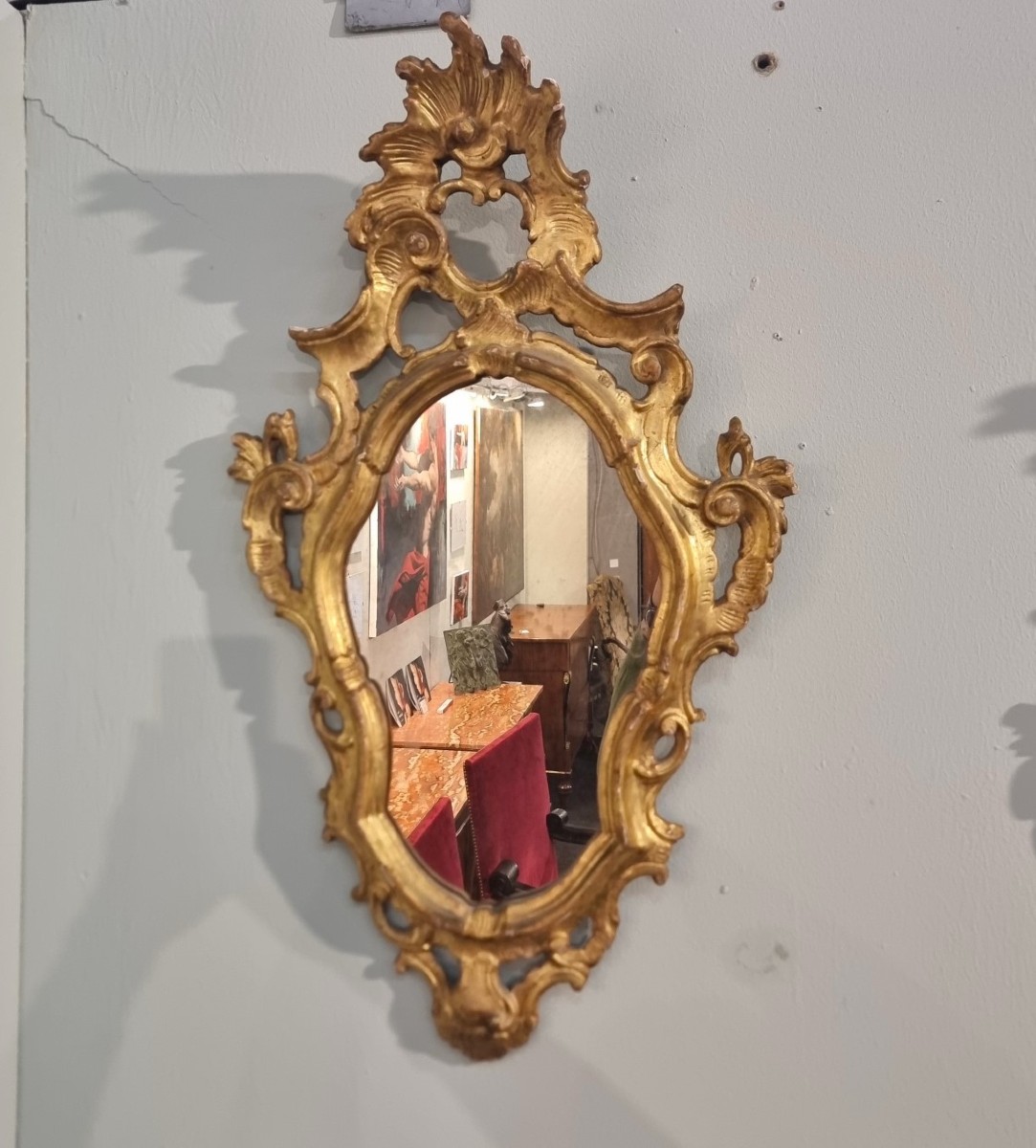 Paire de miroirs dorés vénitiens du XIXe siècle-photo-3