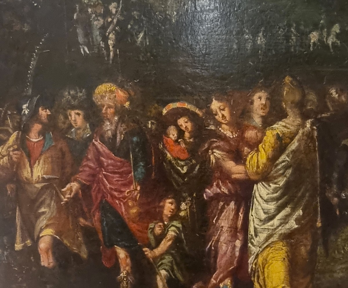 Huile sur panneau fin XVIe siècle La Tour de Babel Frans Francken II-photo-4