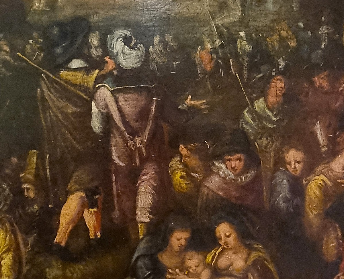 Huile sur panneau fin XVIe siècle La Tour de Babel Frans Francken II-photo-4