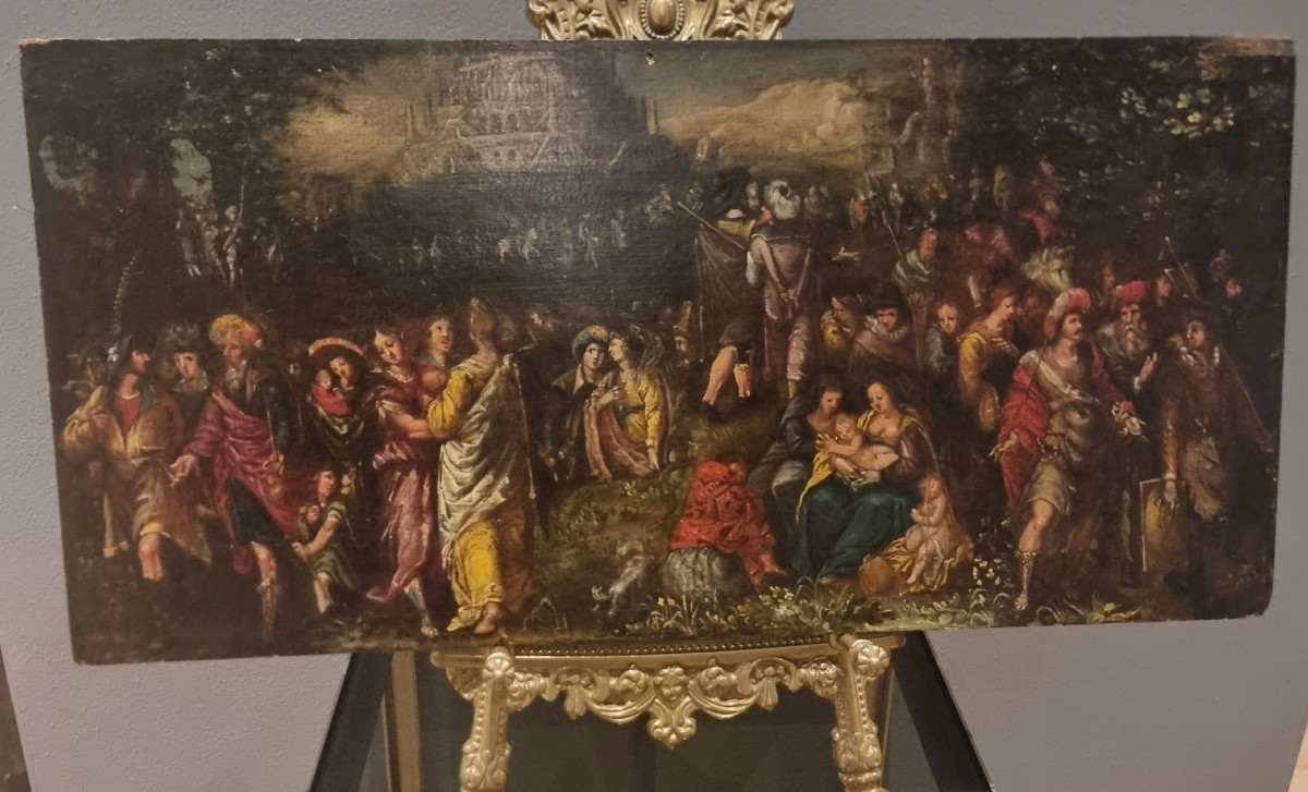Huile sur panneau fin XVIe siècle La Tour de Babel Frans Francken II-photo-7