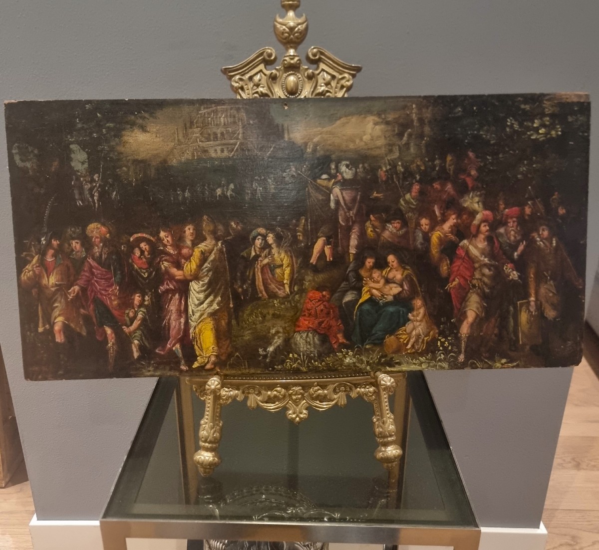 Huile sur panneau fin XVIe siècle La Tour de Babel Frans Francken II