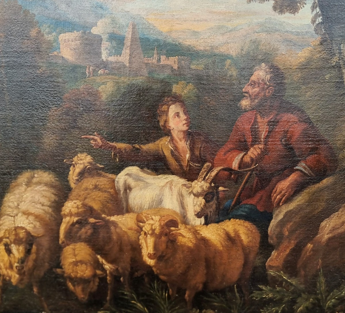 Huile sur toile fin XVIIe siècle La Fuite en Égypte de Philipp Peter Roos (1657-1706)-photo-2