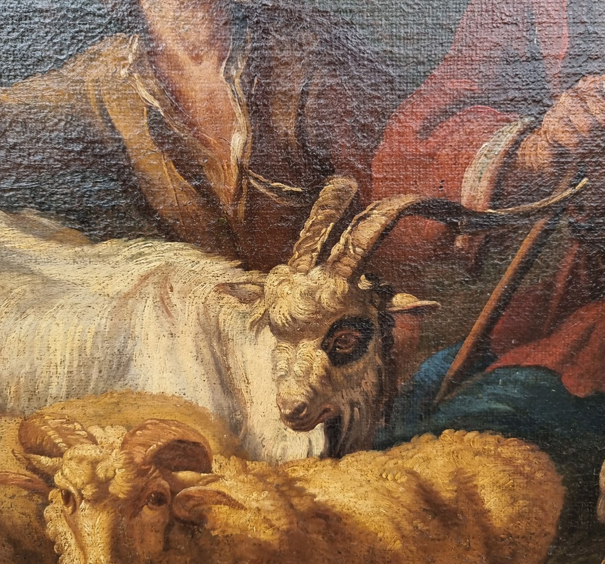 Huile sur toile fin XVIIe siècle La Fuite en Égypte de Philipp Peter Roos (1657-1706)-photo-4