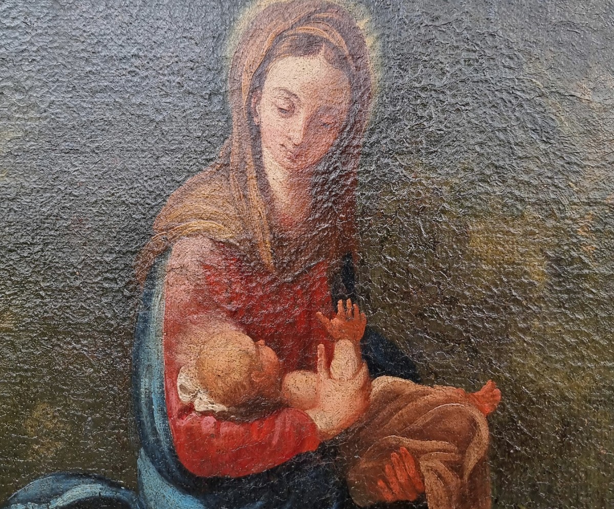 Huile sur toile fin XVIIe siècle La Fuite en Égypte de Philipp Peter Roos (1657-1706)-photo-2