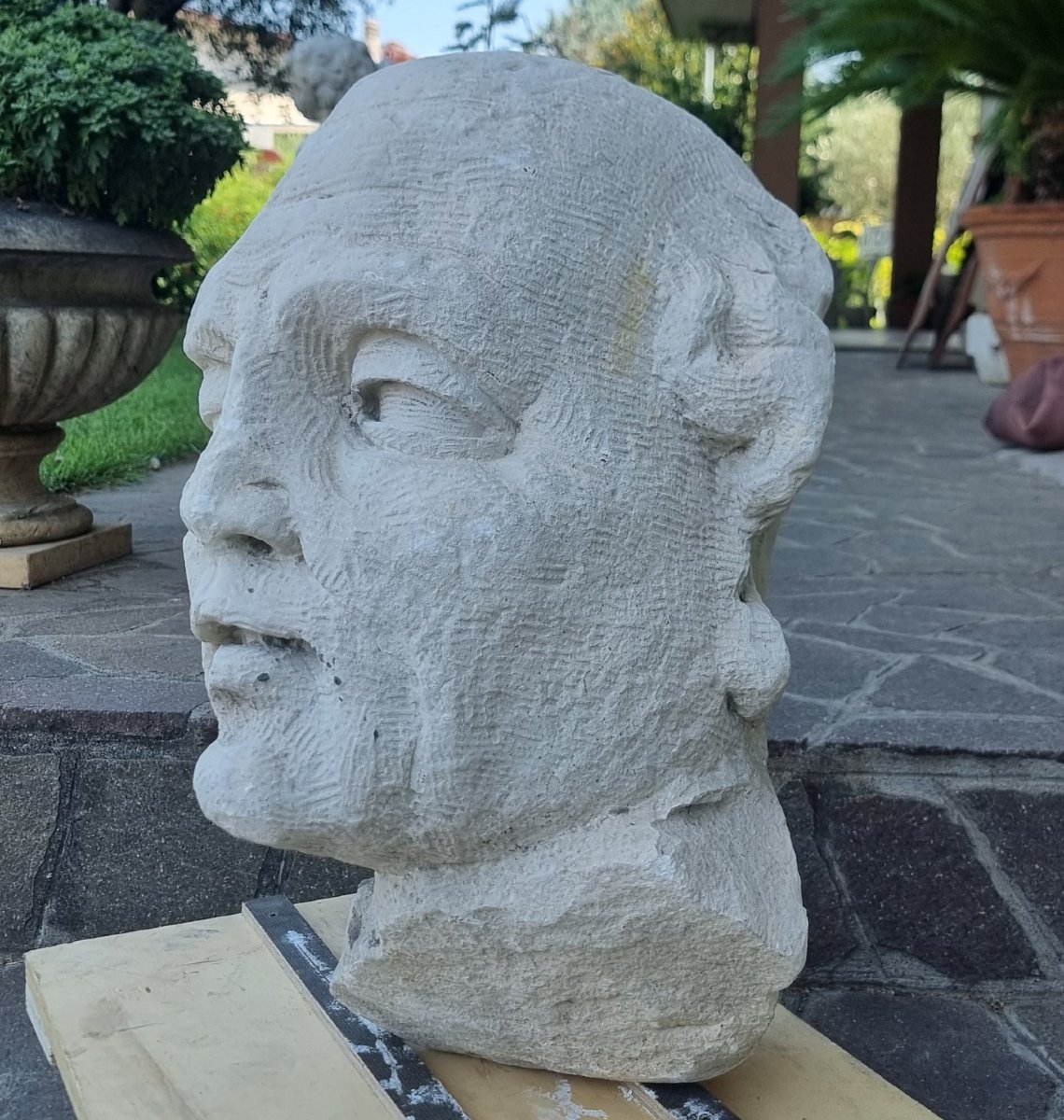 Tête en pierre de philosophe 1920