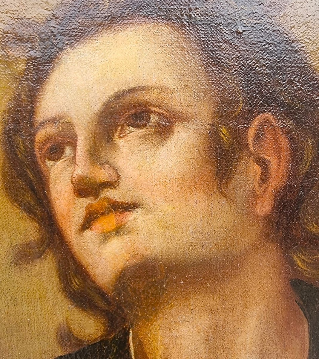 Huile sur toile fin XVIIe siècle Saint Jean l'Évangéliste-photo-1