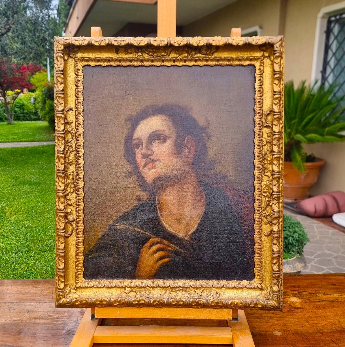 Huile sur toile fin XVIIe siècle Saint Jean l'Évangéliste