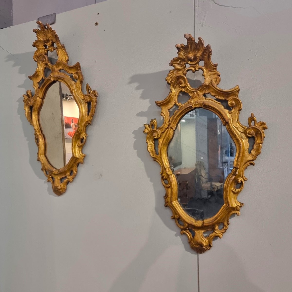 Pair Of 19th-century Venetian Gilded Mirrors-photo-5
