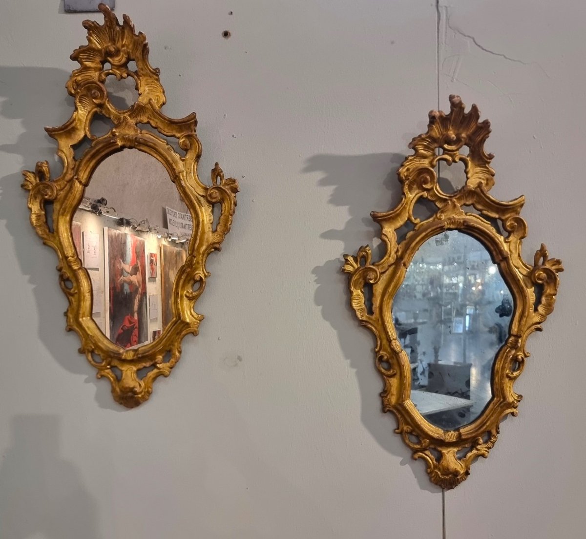 Pair Of 19th-century Venetian Gilded Mirrors-photo-6