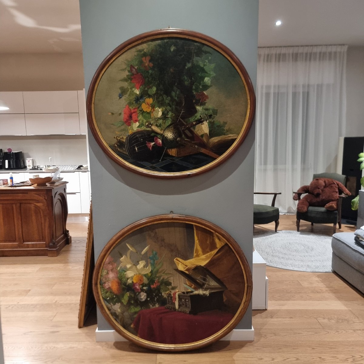 1 Nature morte de 1850 huile sur toile-photo-2