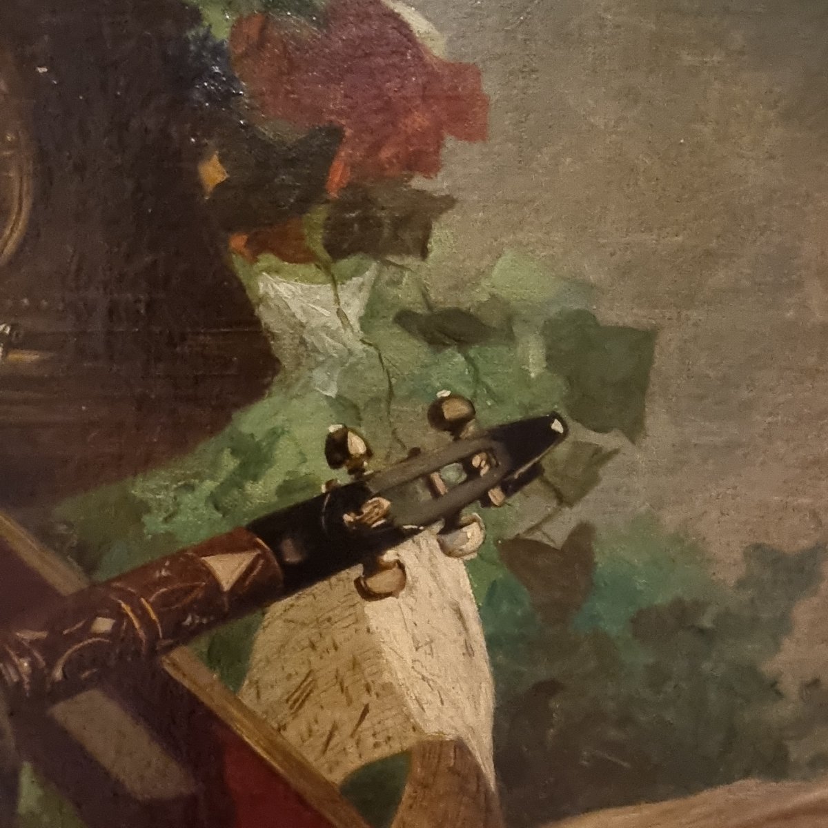 1 Nature morte de 1850 huile sur toile-photo-2