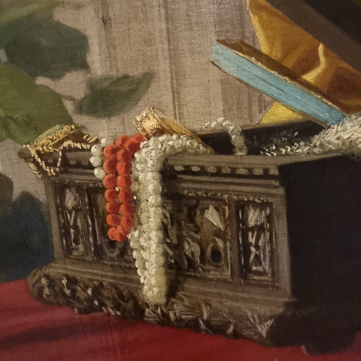 2 Nature morte de 1850 huile sur toile-photo-3