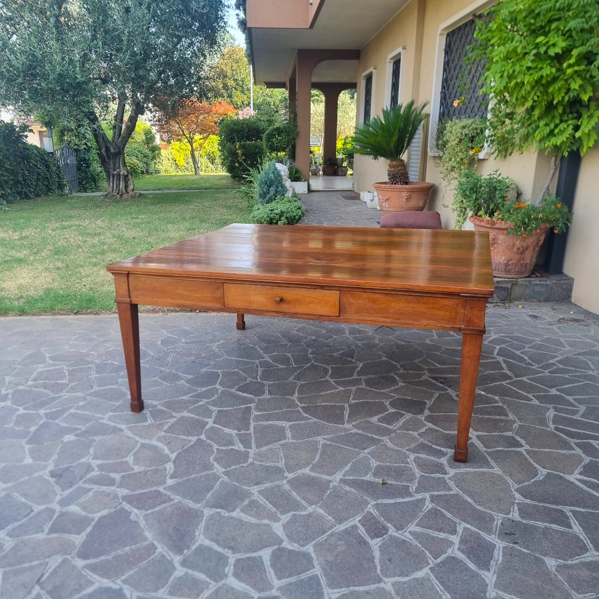18th-century Venetian Directoire Walnut Table-photo-2