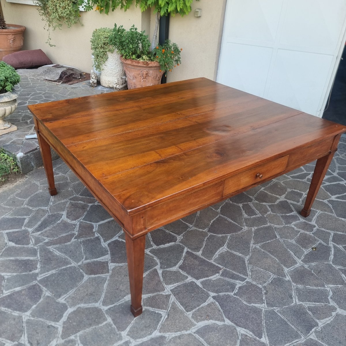 18th-century Venetian Directoire Walnut Table-photo-3