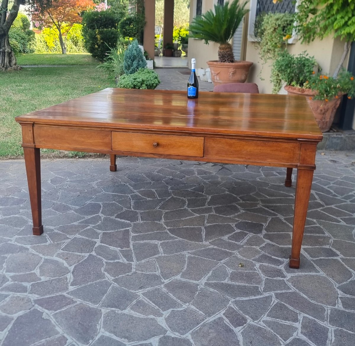 18th-century Venetian Directoire Walnut Table-photo-1