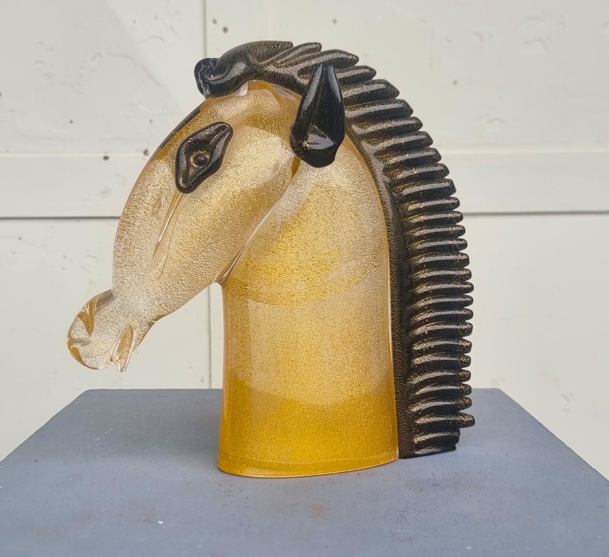Murano Glass Horse Head From The 1970s By School Archimede Seguso-photo-2