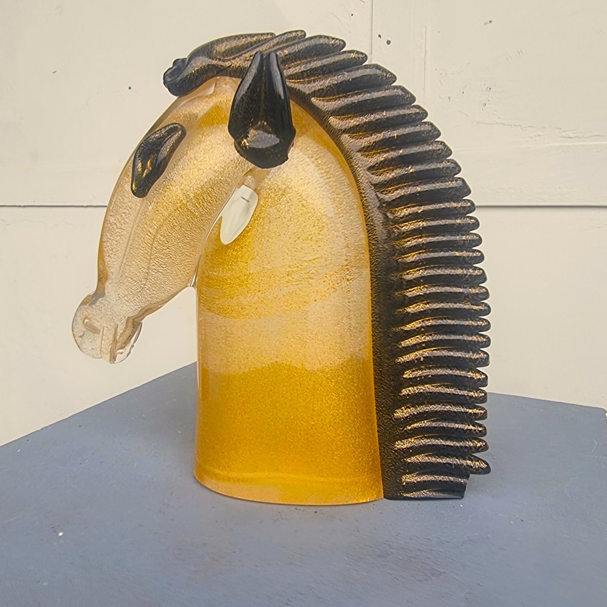 Murano Glass Horse Head From The 1970s By School Archimede Seguso-photo-3