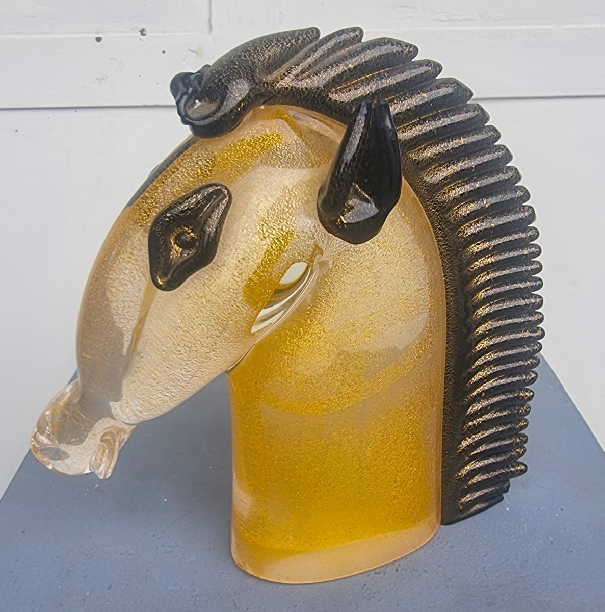 Murano Glass Horse Head From The 1970s By School Archimede Seguso-photo-4