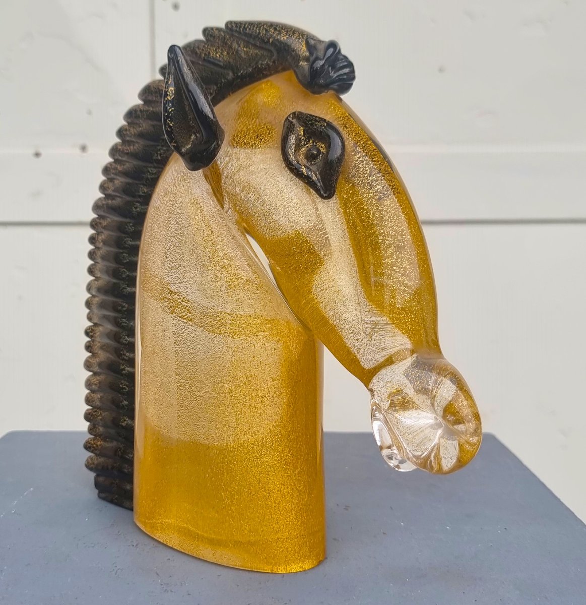 Murano Glass Horse Head From The 1970s By School Archimede Seguso-photo-1
