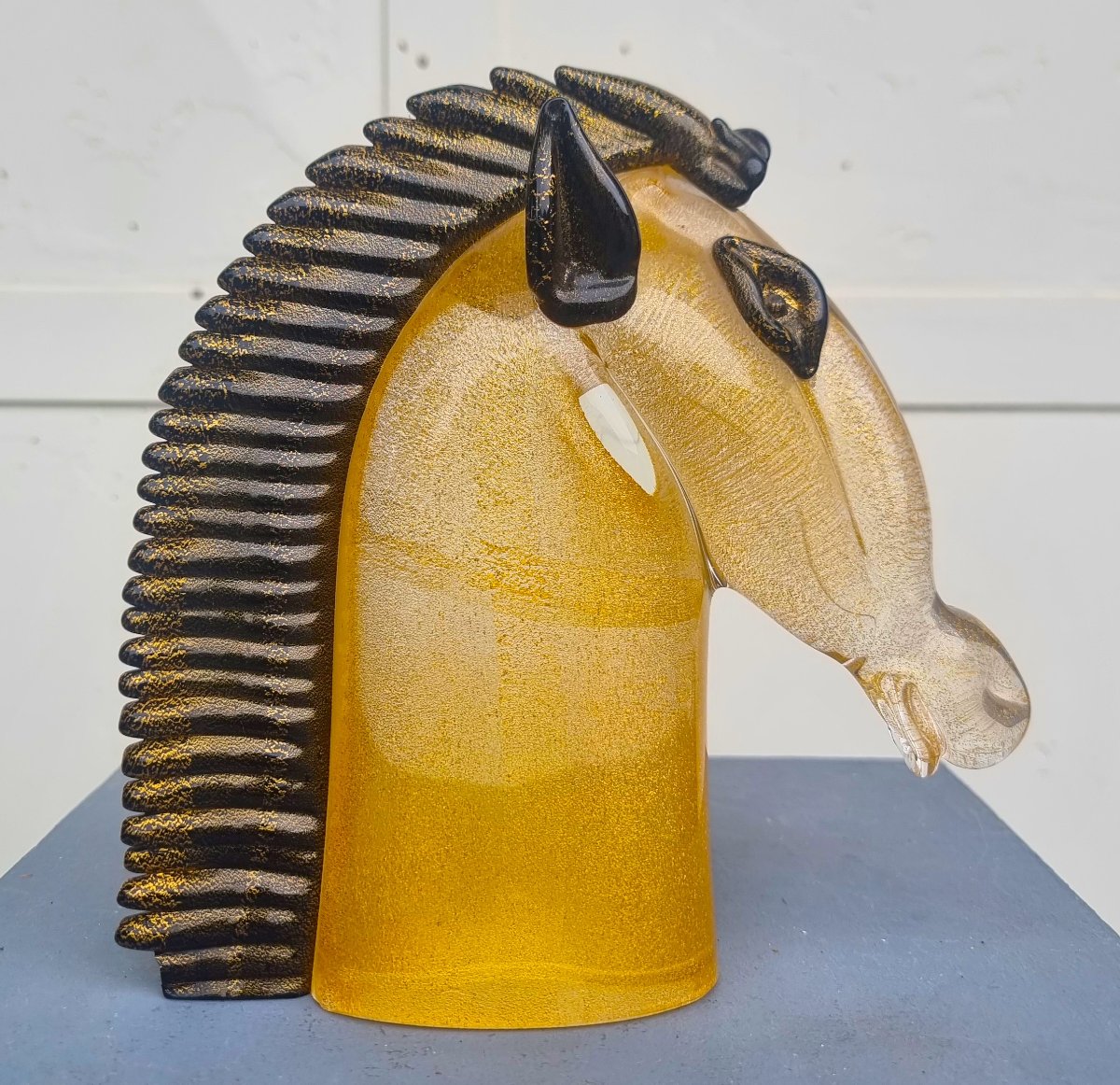 Murano Glass Horse Head From The 1970s By School Archimede Seguso-photo-3