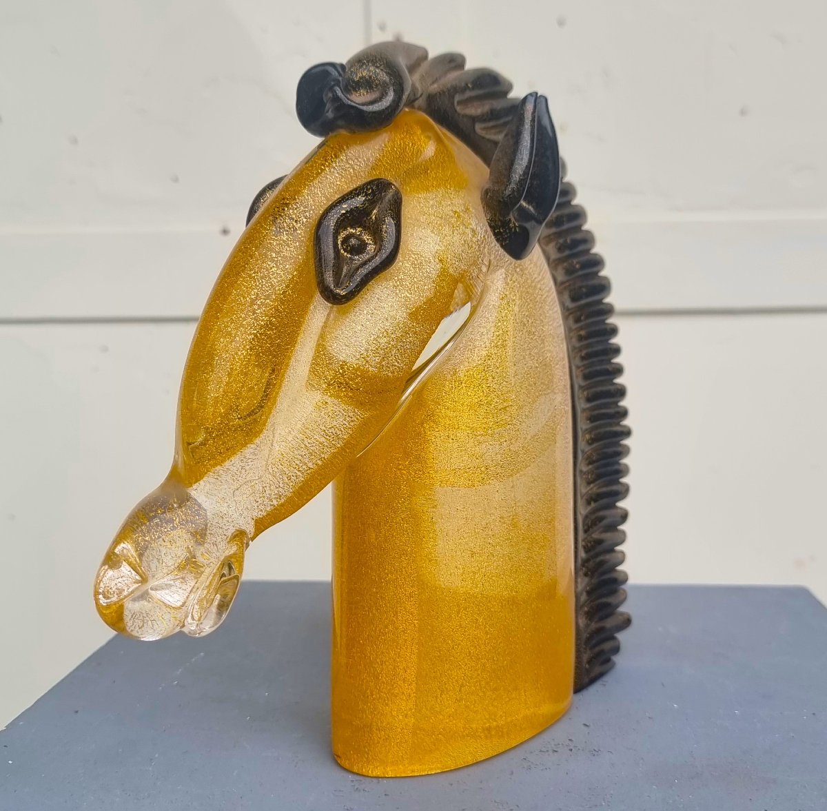 Murano Glass Horse Head From The 1970s By School Archimede Seguso-photo-4