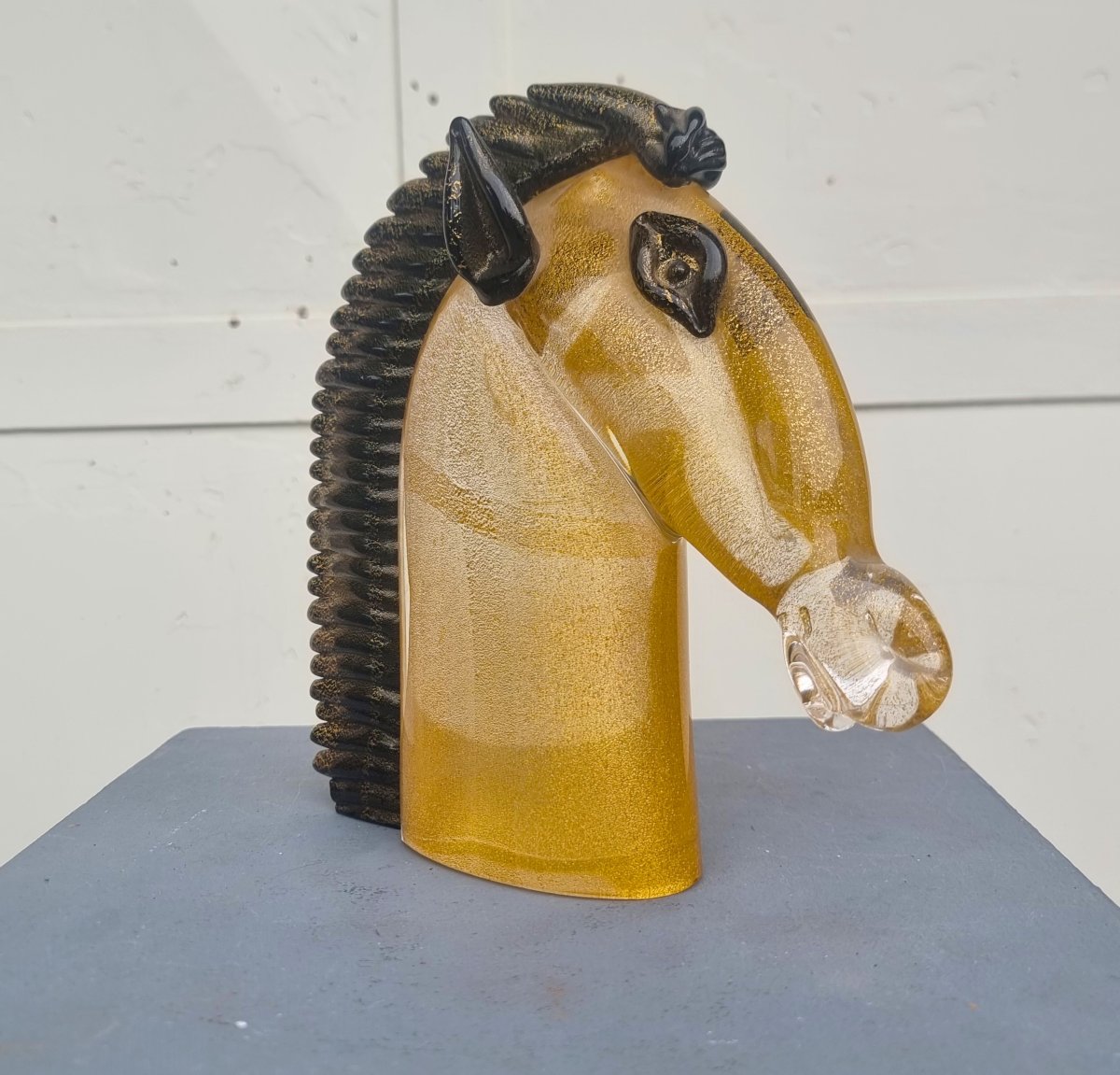 Murano Glass Horse Head From The 1970s By School Archimede Seguso