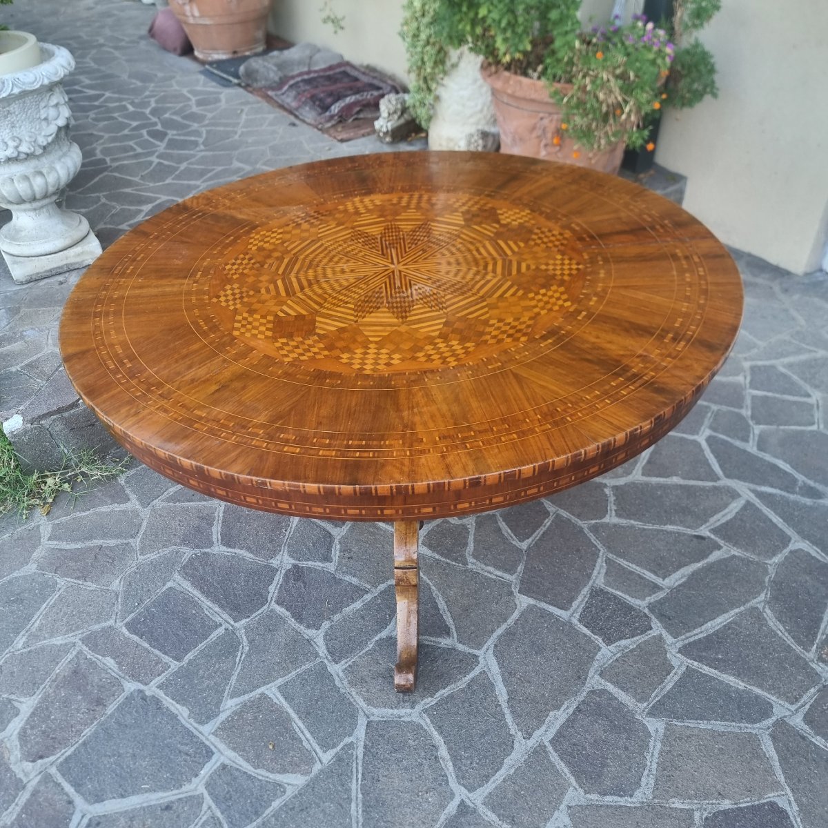 Table Rolo de 1850 avec Marqueterie-photo-2