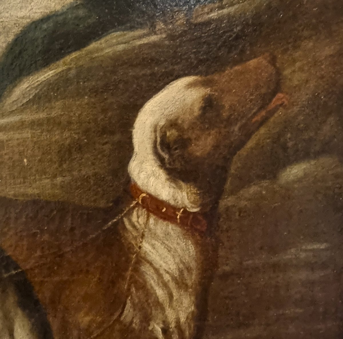 Huile sur toile du XVIIe siècle Vénus et Adonis Padovanino 1588-1649 d'après Titien-photo-3