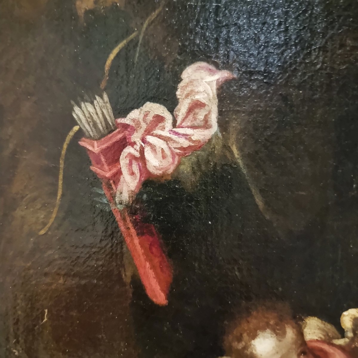 Huile sur toile du XVIIe siècle Vénus et Adonis Padovanino 1588-1649 d'après Titien-photo-2