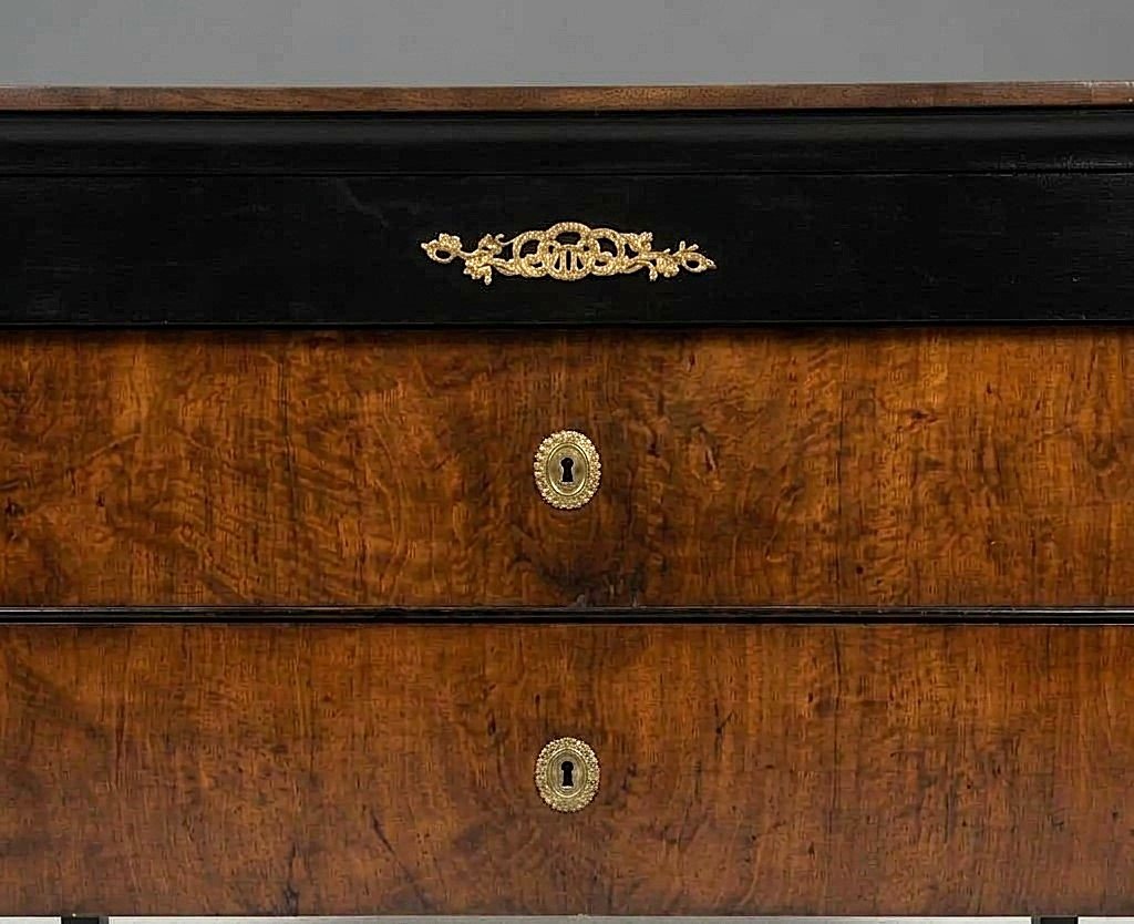 Paire de commodes 1790 Directoire en noyer de Bologne-photo-1