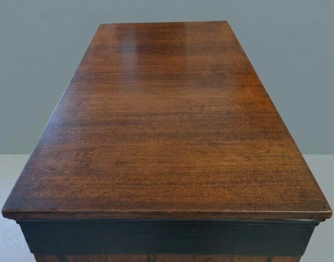 Paire de commodes 1790 Directoire en noyer de Bologne-photo-3