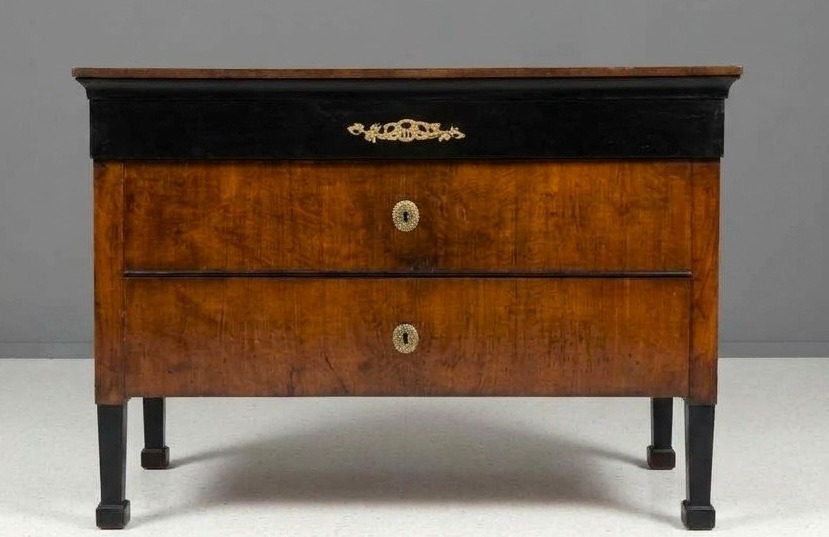Paire de commodes 1790 Directoire en noyer de Bologne-photo-5
