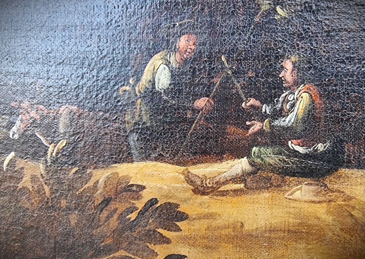 Paire de paysages huile sur toile du XVIIIe siècle entourage de Claude-Joseph Vernet 1714–1789-photo-1