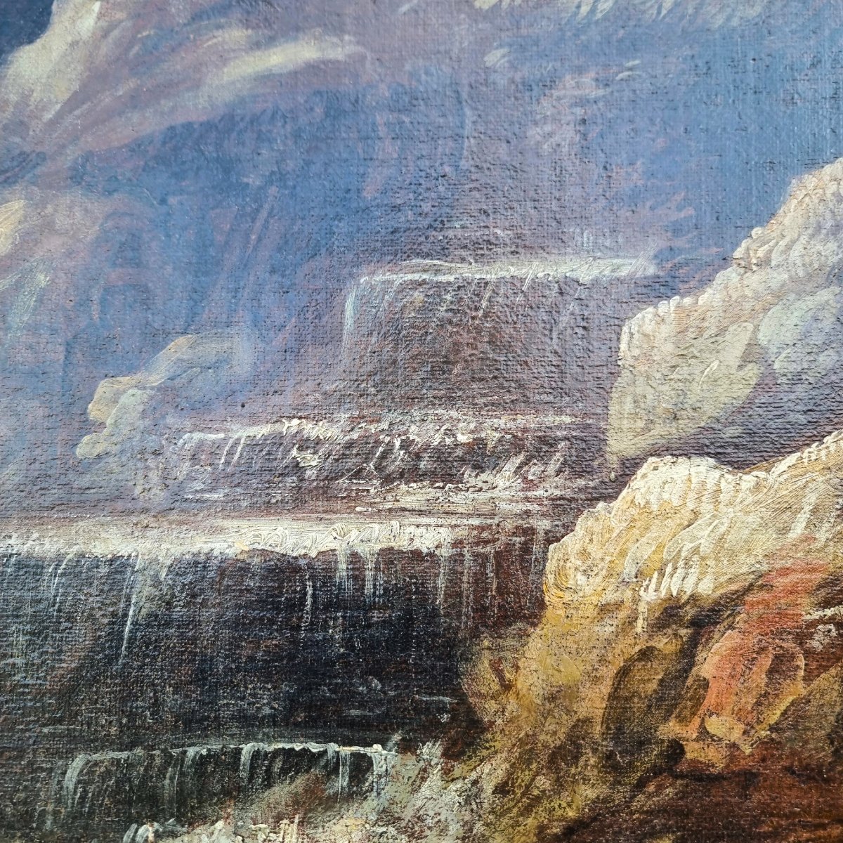 Paire de paysages huile sur toile du XVIIIe siècle entourage de Claude-Joseph Vernet 1714–1789-photo-6