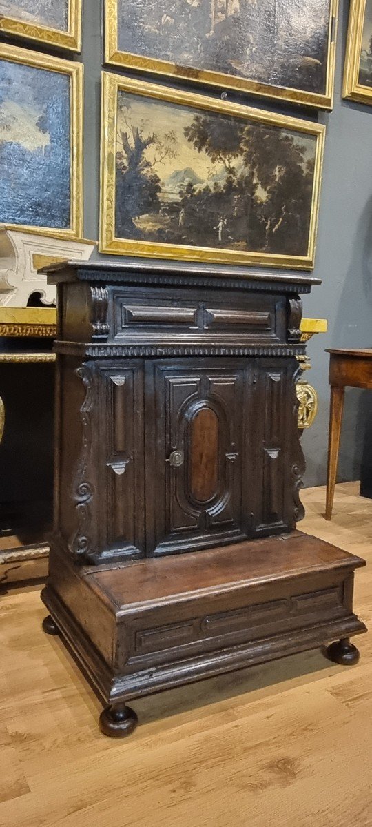 Seventeenth Century Kneeling Prie-dieu In Walnut Wood-photo-3