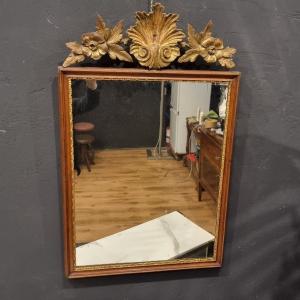 18th Century Mirror Frame In Louis XVI Style With Golden Crest From Venice