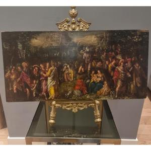 Huile sur panneau fin XVIe siècle La Tour de Babel Frans Francken II